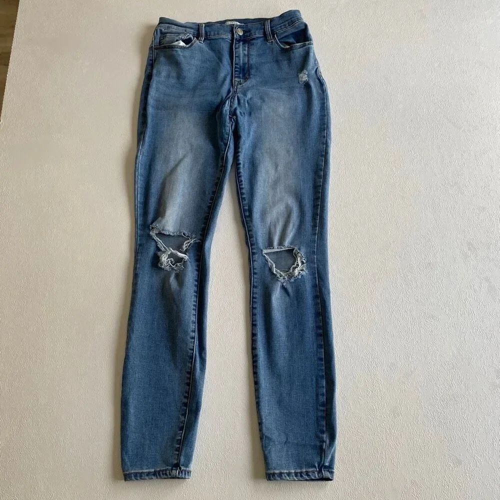 PacSun High Rise Jegging Jeans Size 28 Distressed Skinny Stretch Blue Denim